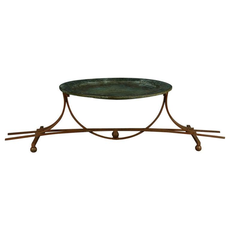 Mid-Century Modern Handcrafted Iron & Bronze Bird Bath (1 of 7)