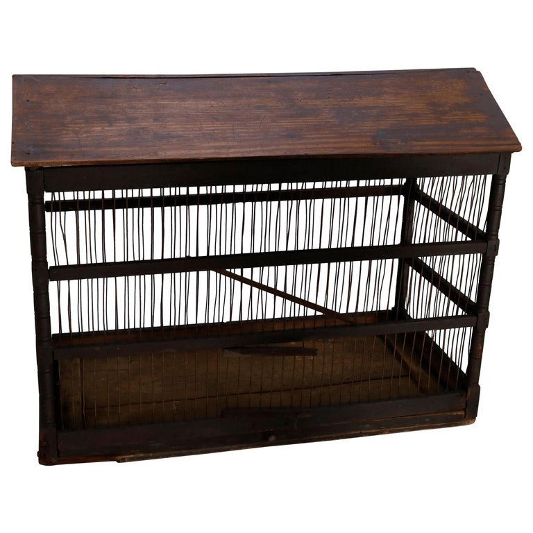 Antique Americana Handmade Folk Art Wood Bird Cage (1 of 9)