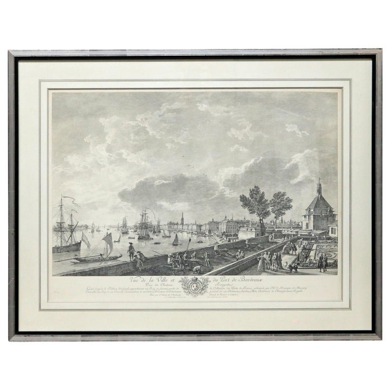 French Etching Print, Port of Bordeaux After Vernet (1 of 14)