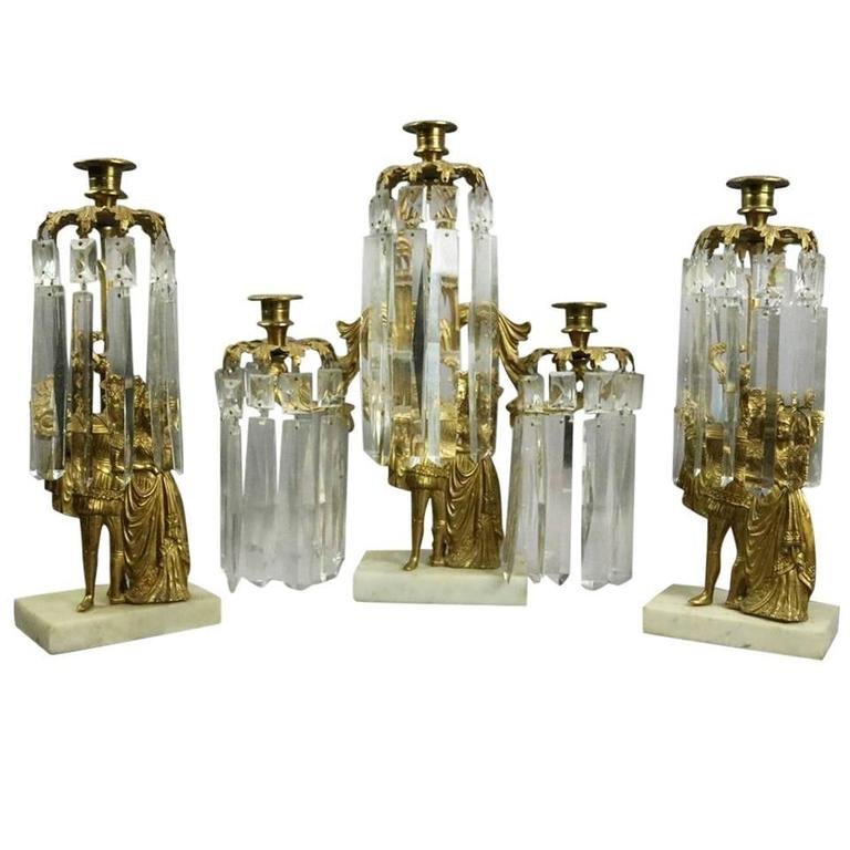 Antique French Classical Figure Gilt Girandole Set (1 of 10)