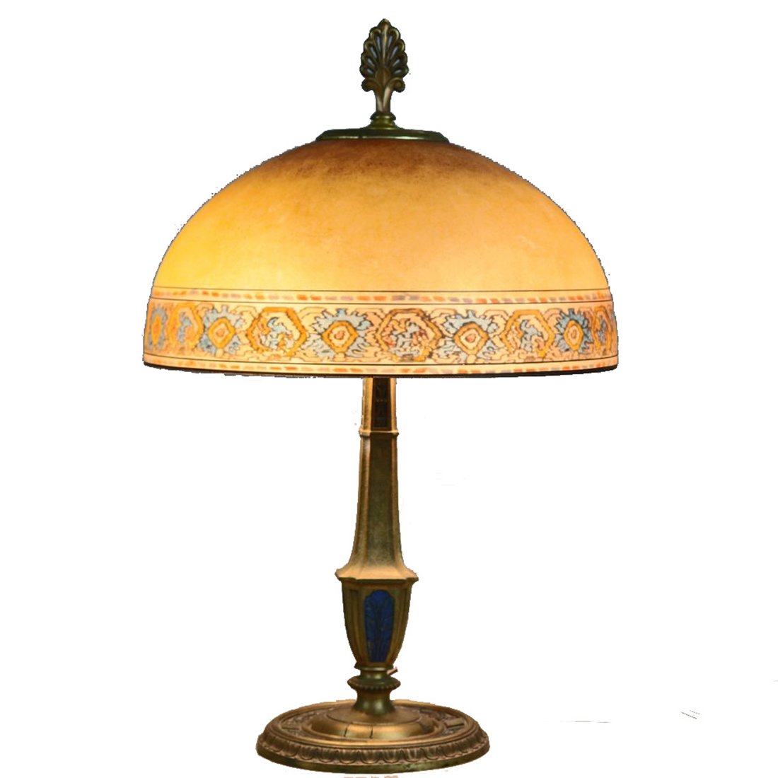 Antique H.E. Rainaud Reverse Persian Painted Lamp (1 of 6)