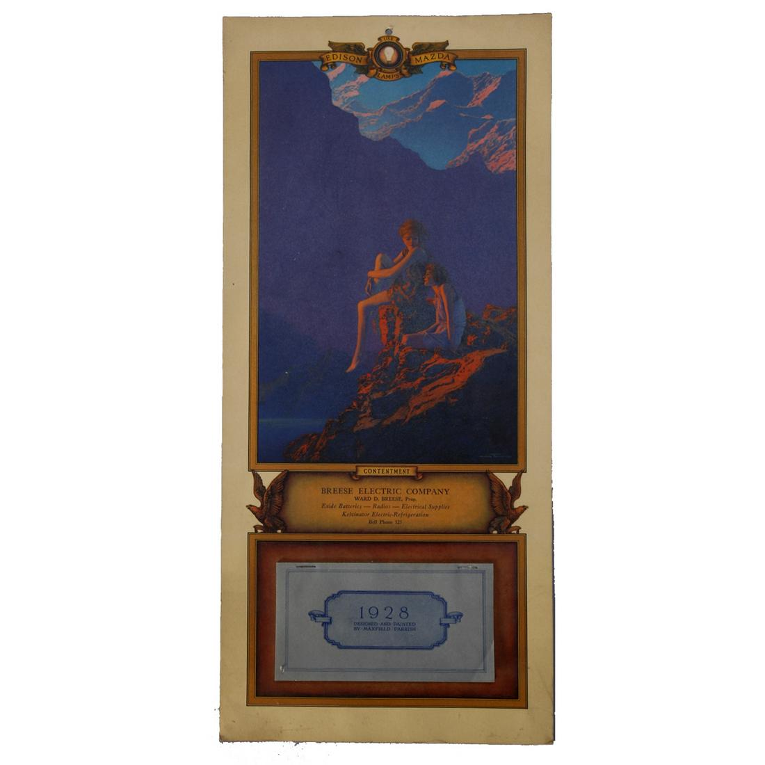 Maxfield Parrish Contentment w/ 1928 Full Calendar Mar 07, 2020