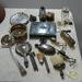 Asstd Lot Incl. Dresser Items, Flask, Silver, etc.: Asstd Lot Incl. Dresser Items, Silver, Ladies Dresser Set, Pocket Flask, Candle Snips, Inkwell, etc.
