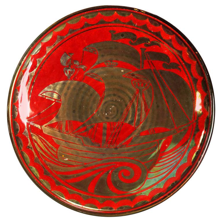 Arts & Crafts English Pilkington Flambe & Gilt Pottery (1 of 9)