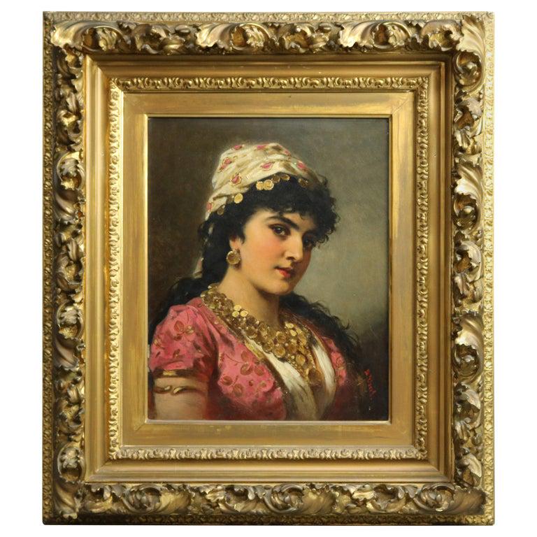 Antique Oil on Board Portrait Painting of a Young Woman (1 of 12)