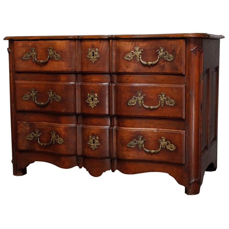 18th C French Walnut Serpentine Commode with Bronze (1 of 19)