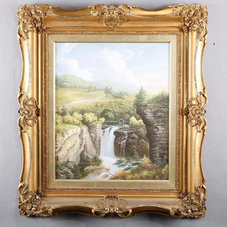 Hudson River School Landscape Signed Oil on Canvas (1 of 3)