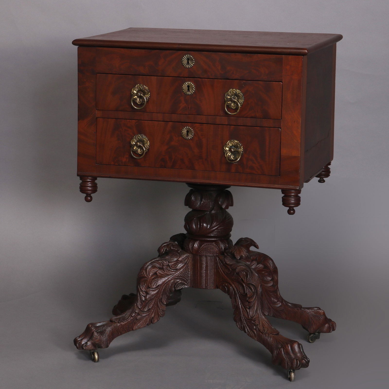Classical American Empire Flame Mahogany Artist Station (1 of 15)