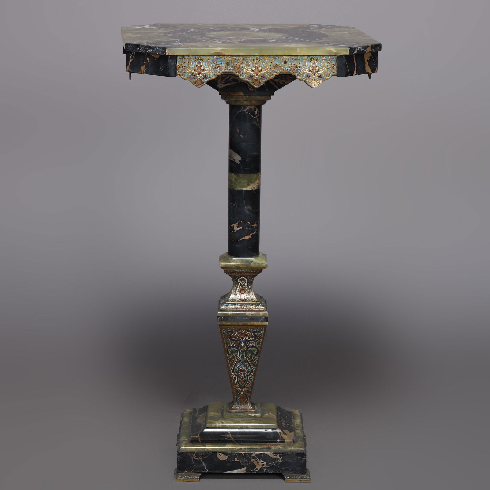 Italian Onyx Piera Dura & Champleve Side Stand (1 of 10)
