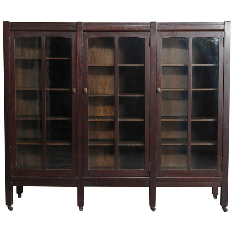 Antique Stickley School Arts & Crafts Mission Oak Case (1 of 15)