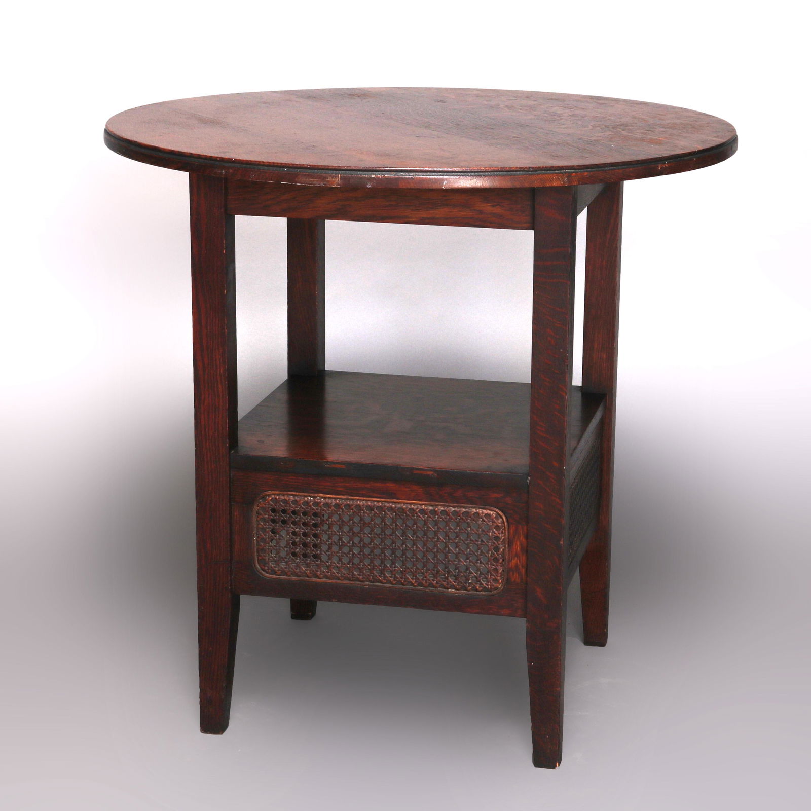 Art & Crafts Stickley School Mission Oak & Cane Stand (1 of 10)