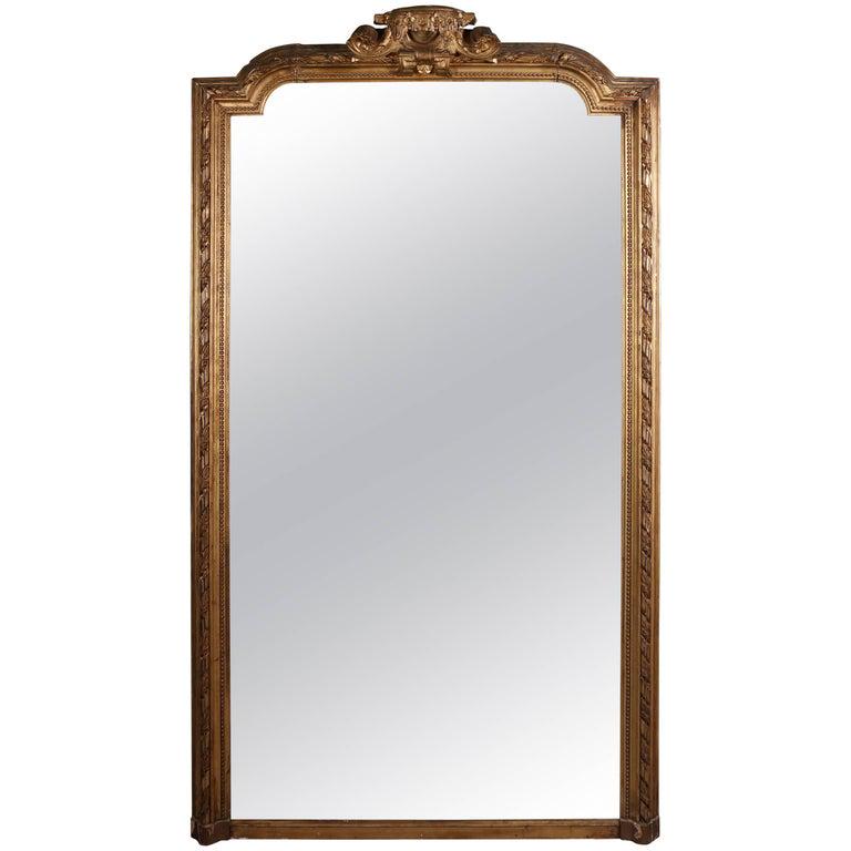 Lg Antique French Louis XVI 1st Finish Giltwood Mirror (1 of 11)