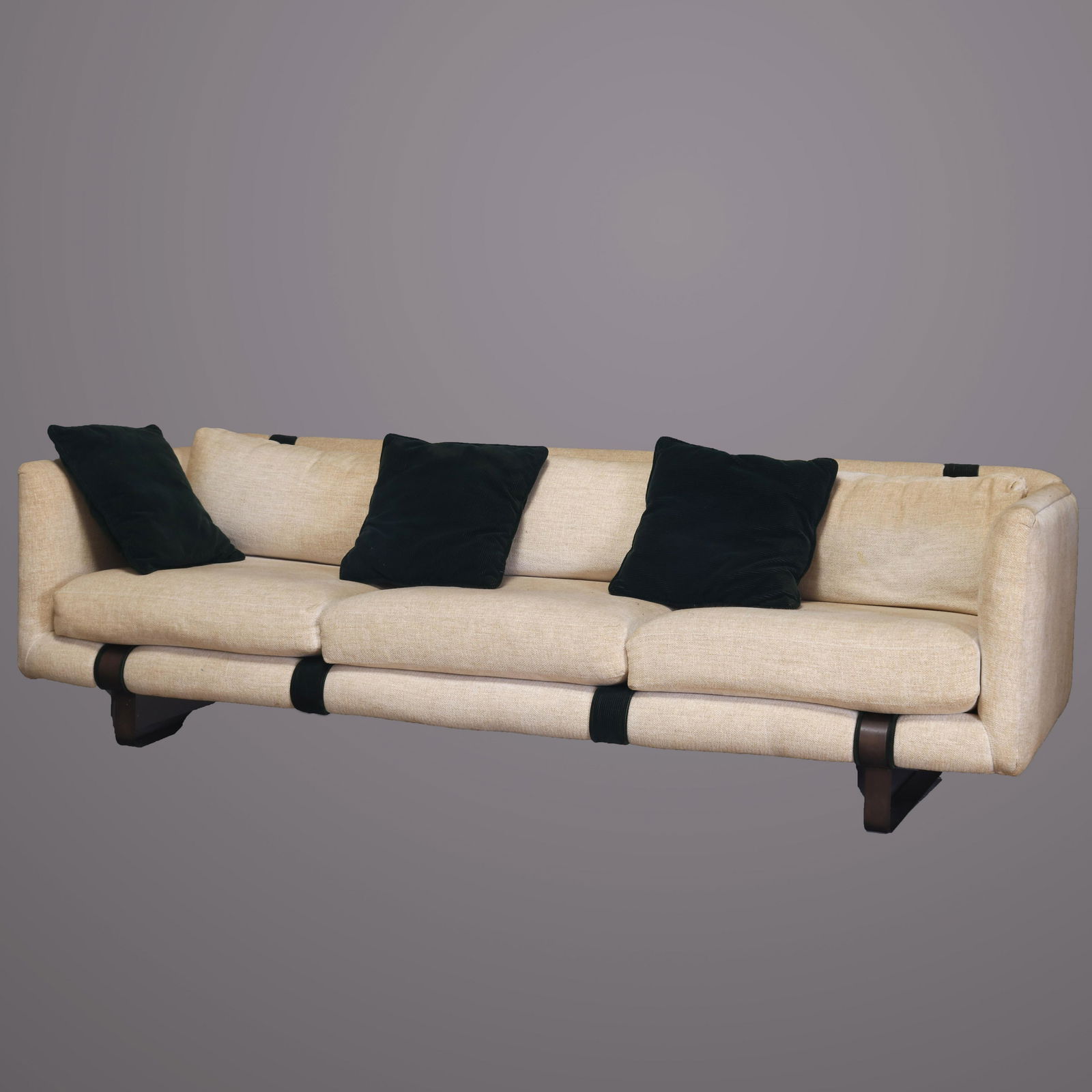 Mid-Century Modern Steel Framed and Upholstered Sofa (1 of 18)