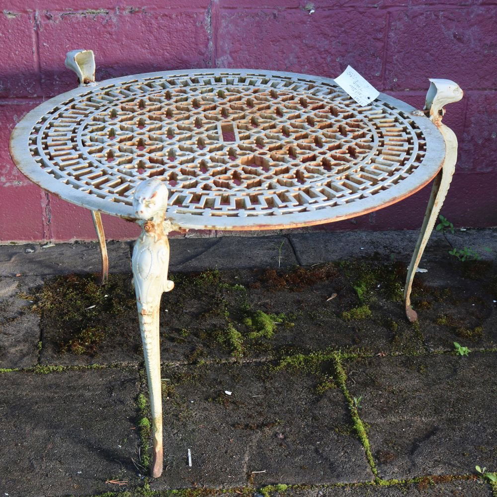Vintage Painted Figural Cast Iron Low Table (1 of 5)