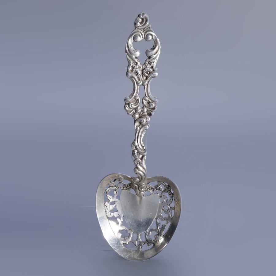 Antique Sterling Silver Scroll Form Spoon Strainer (1 of 8)