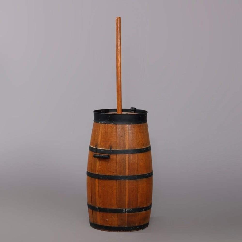 Antique Primitive Oak & Strap Butter Churn, 19th C (1 of 7)