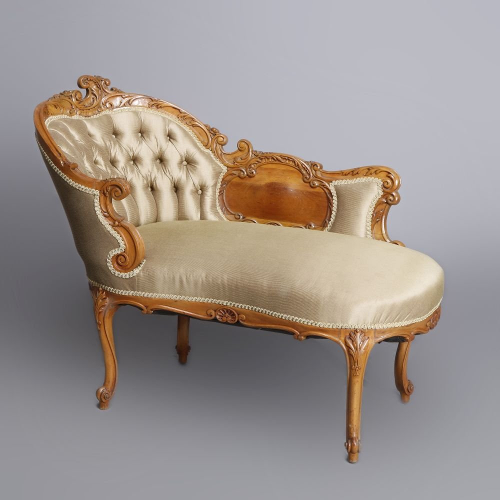 Antique Carved Satinwood Louis XIV Style Recamier,C1930 (1 of 9)