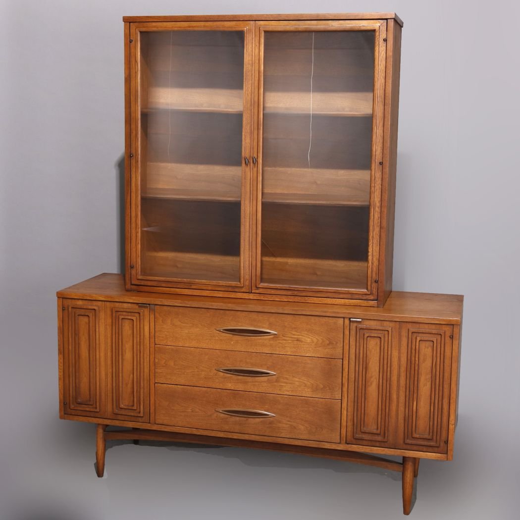 Vintage Mid Century Modern Broyhill Walnut Breakfront (1 of 14)