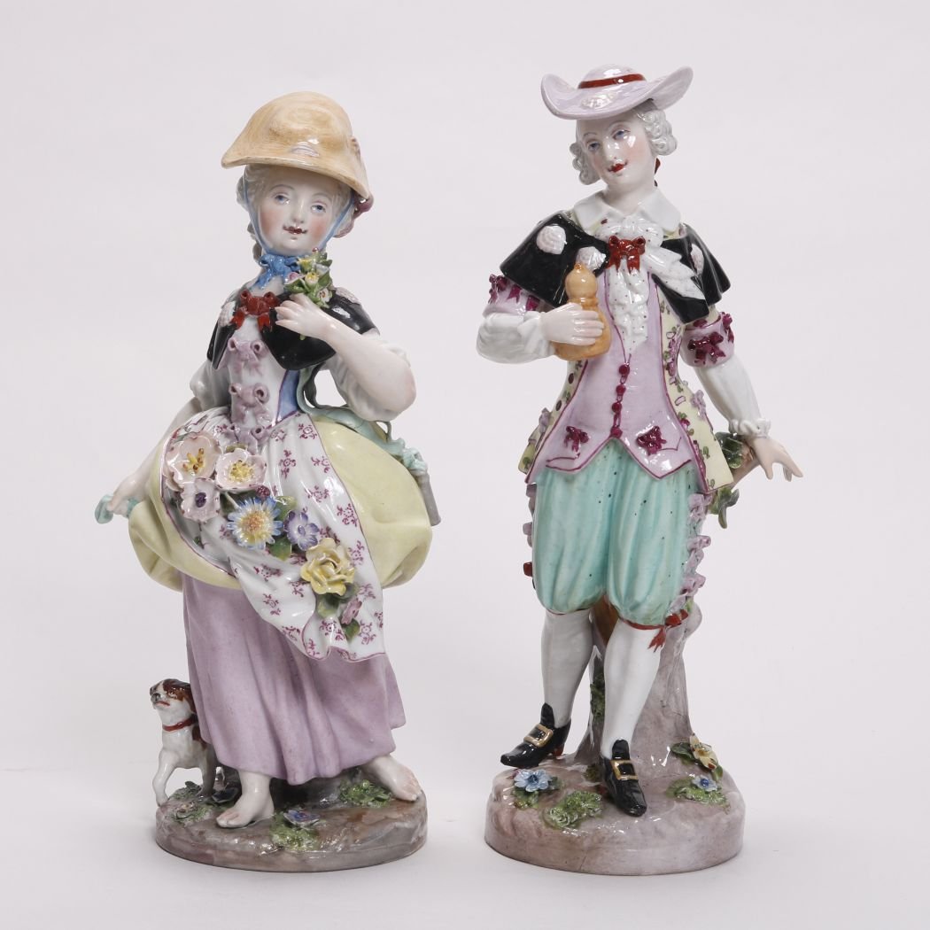 Antique German Hand Painted Meissen Porcelain Figures (1 of 6)