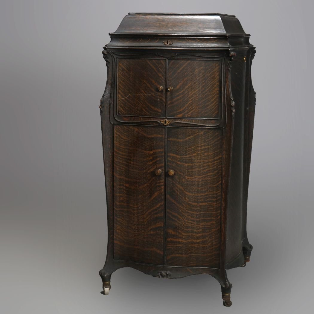 Antique Victor Victrola XVI Oak Phonograph Case, C 1910 (1 of 16)
