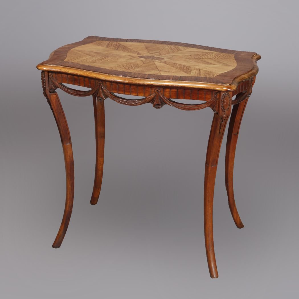 Antique French Louis XIV Sunburst Side Table , 20th C (1 of 13)