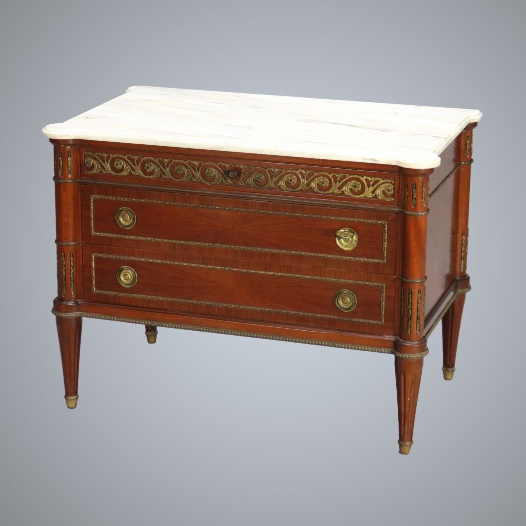 French Louis XVI Mahogany Kingwood & Bronze Commode (1 of 12)