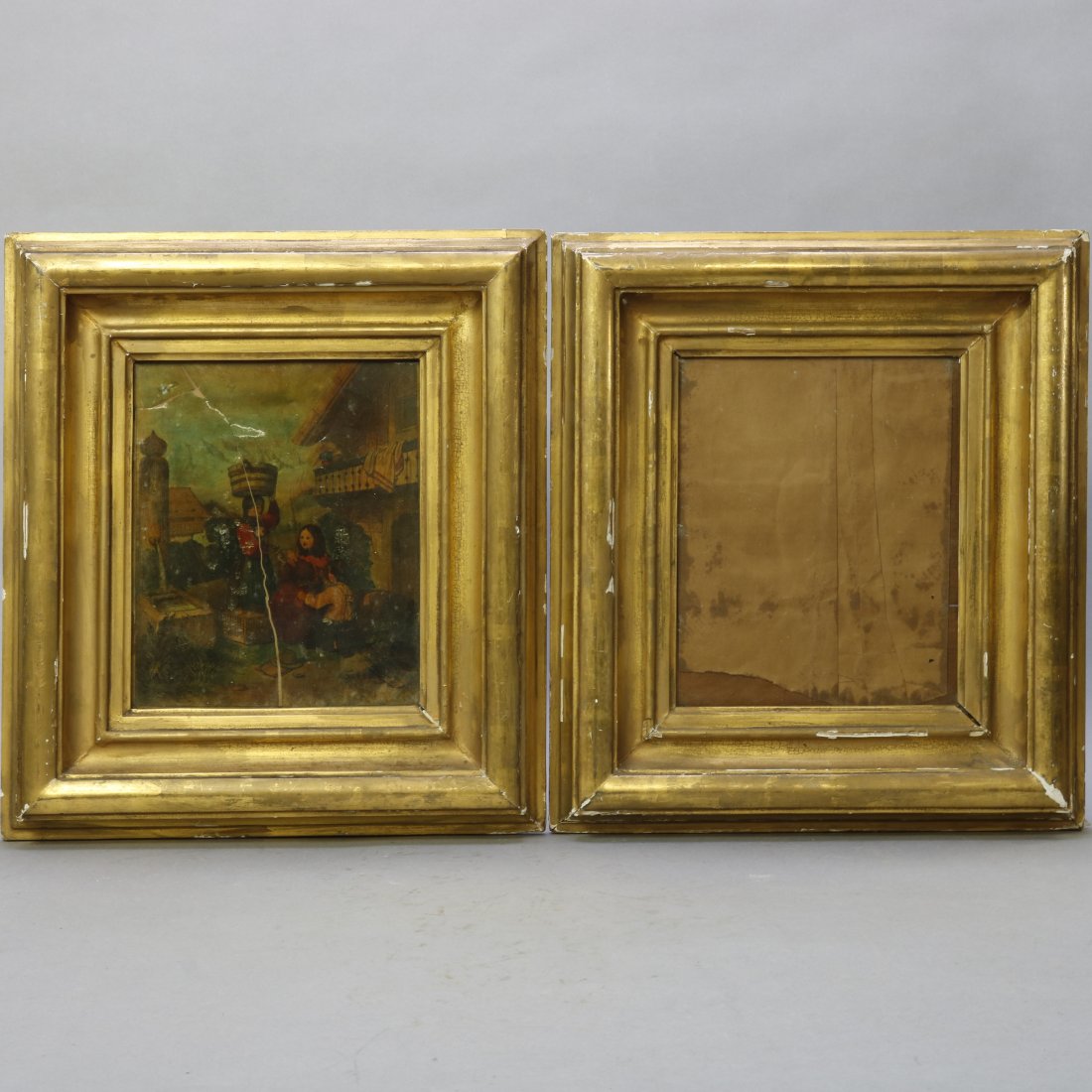 Antique Matching Pair of Early Giltwood Art Frames (1 of 4)