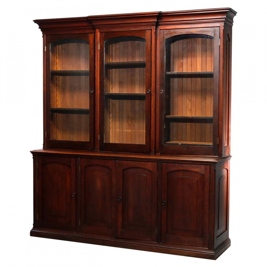 Country Store Two-Piece Mahogany Display Cabinet, c1900 (1 of 20)