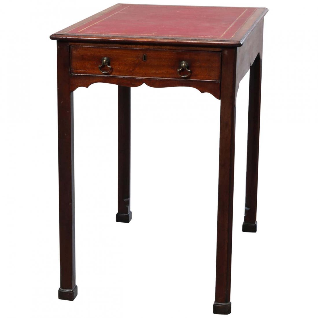 English Chippendale Mahogany Leather Top High Table (1 of 15)