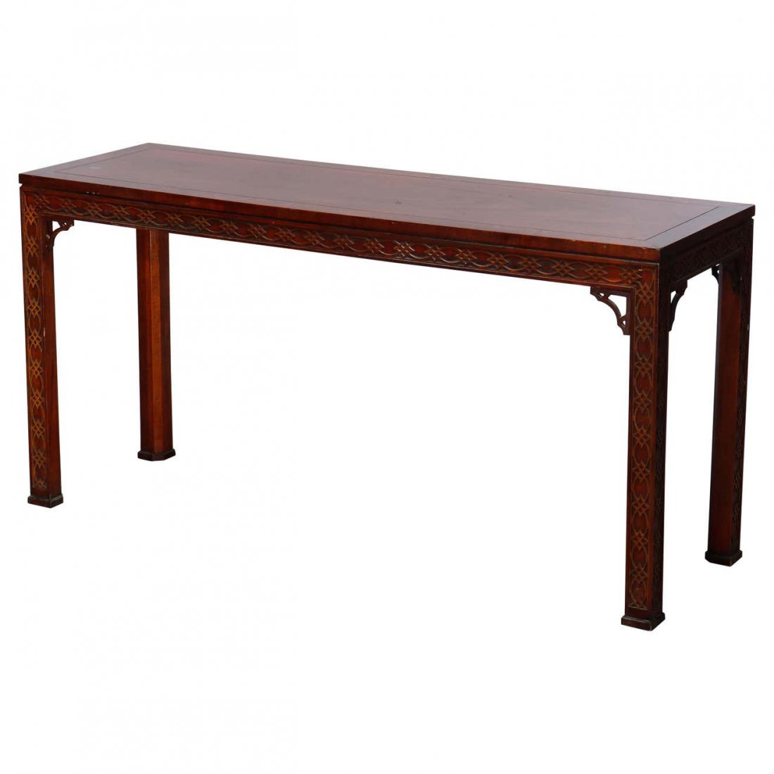 Chinese Chippendale Style Kindel Mahogany Sofa Table (1 of 17)