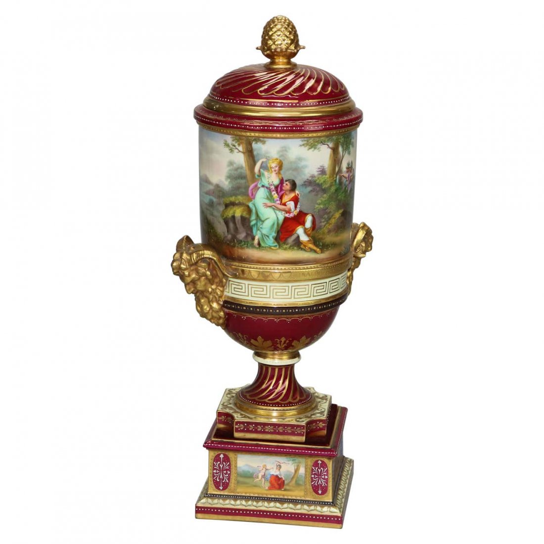 Lg Artist Signed Royal Vienna Neoclassical Urn, 21"h (1 of 14)