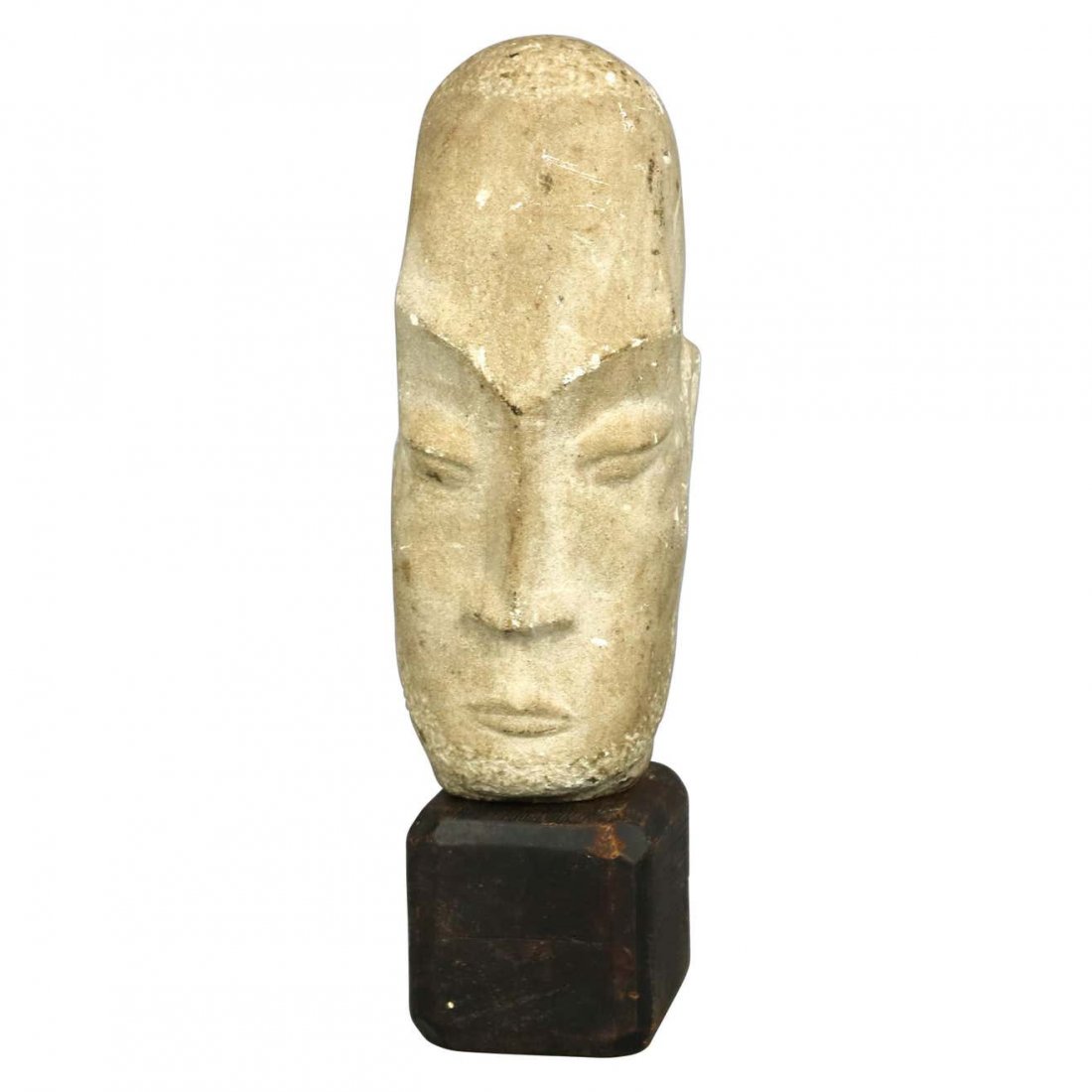 MCM Modigliani School Carved Marble Bust of Tribal Man (1 of 9)