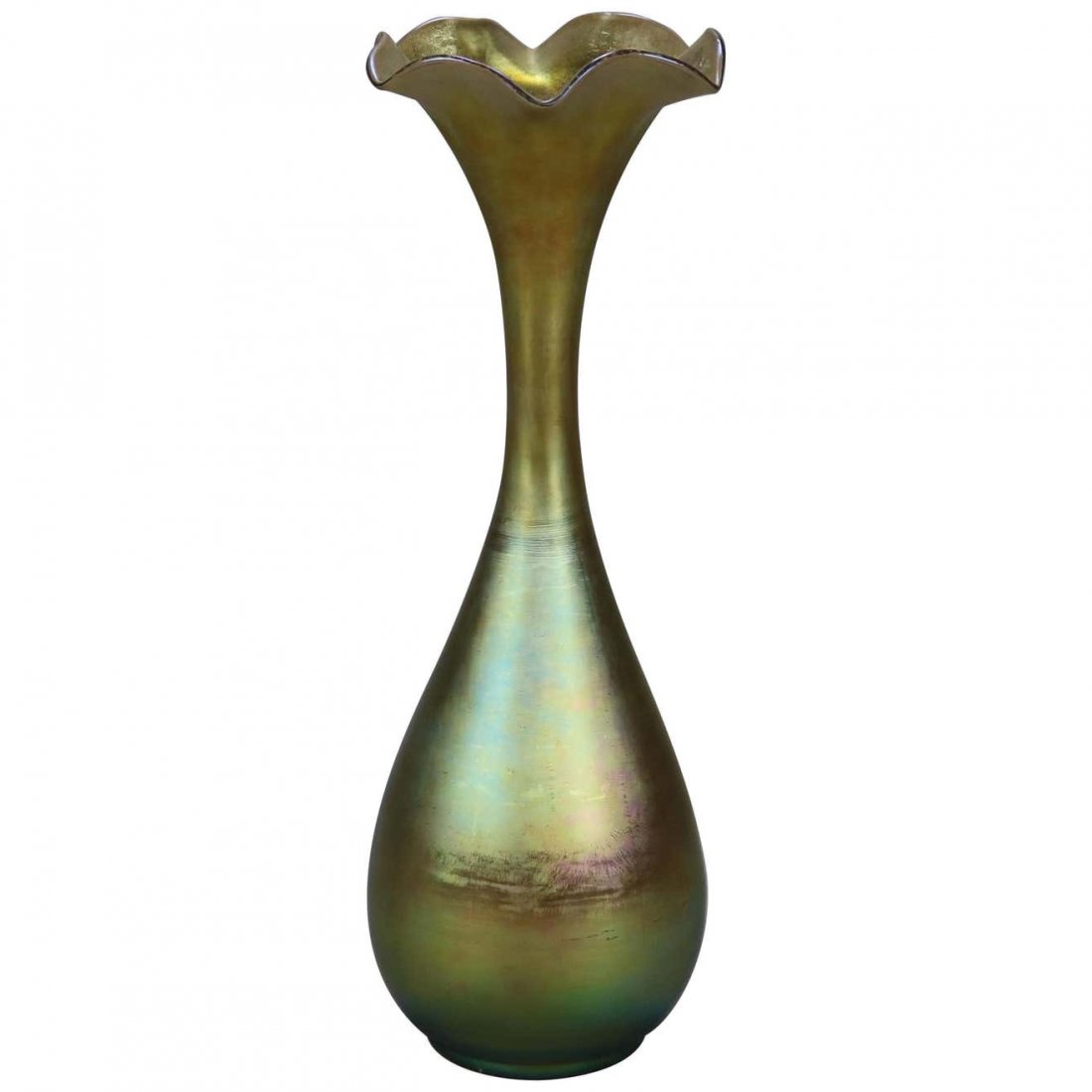 Antique Steuben Gold Aurene Art Glass Vase 11.5", c1920 (1 of 8)