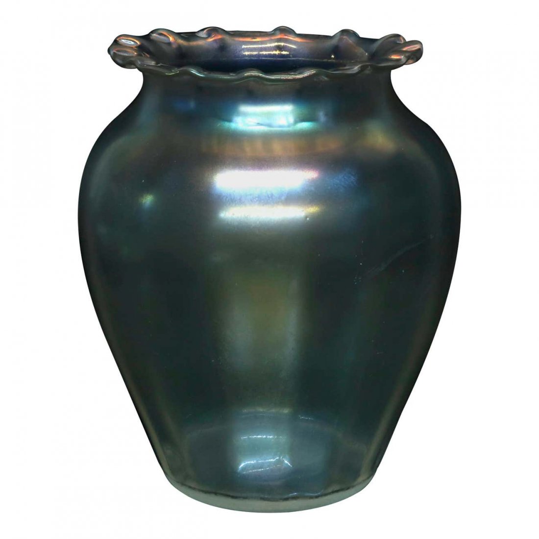 Steuben Verre De Soie Crimped Edge Art Glass Vase c1920 (1 of 12)