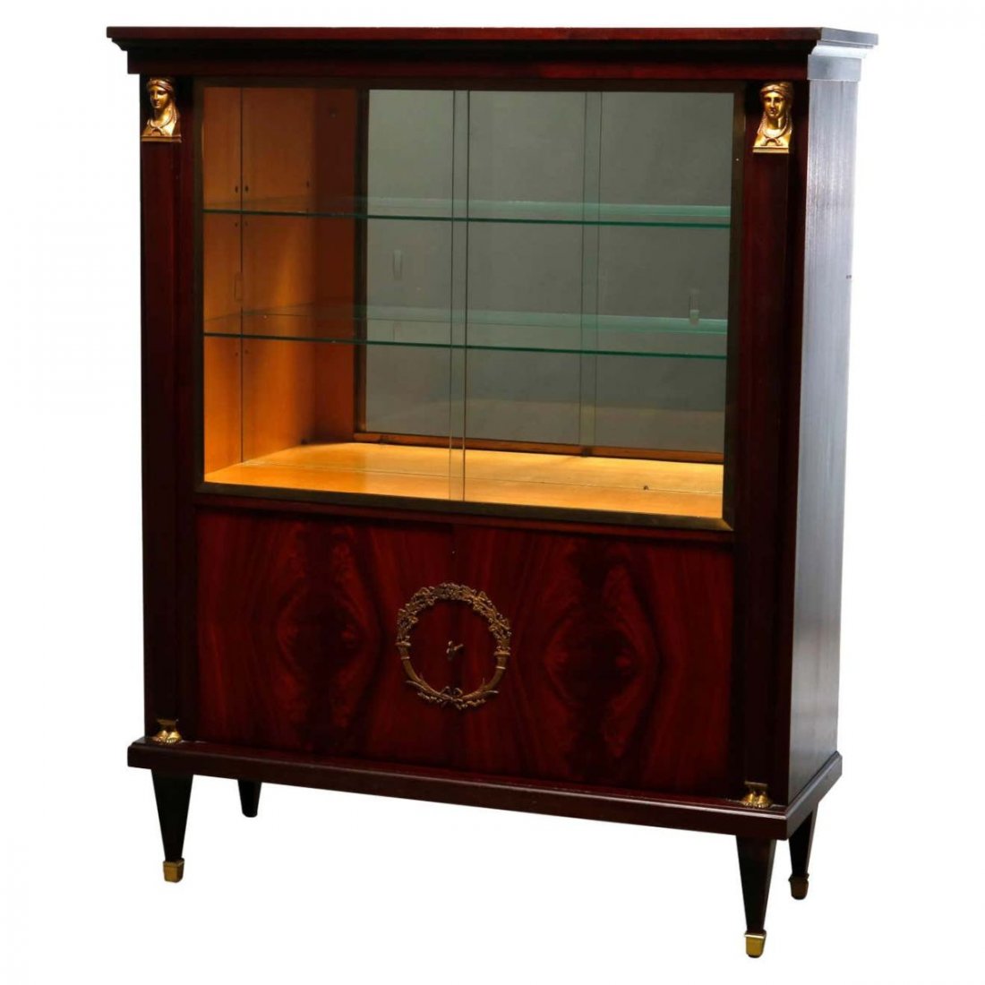French Empire Style Mahogany & Figural Ormolu Cabinet (1 of 18)