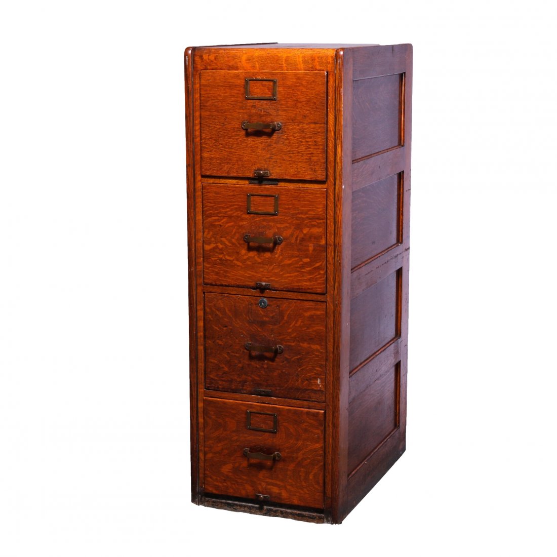 Oak 4 Drawer File Cabinet - Library Bureau Sole Makers (1 of 15)
