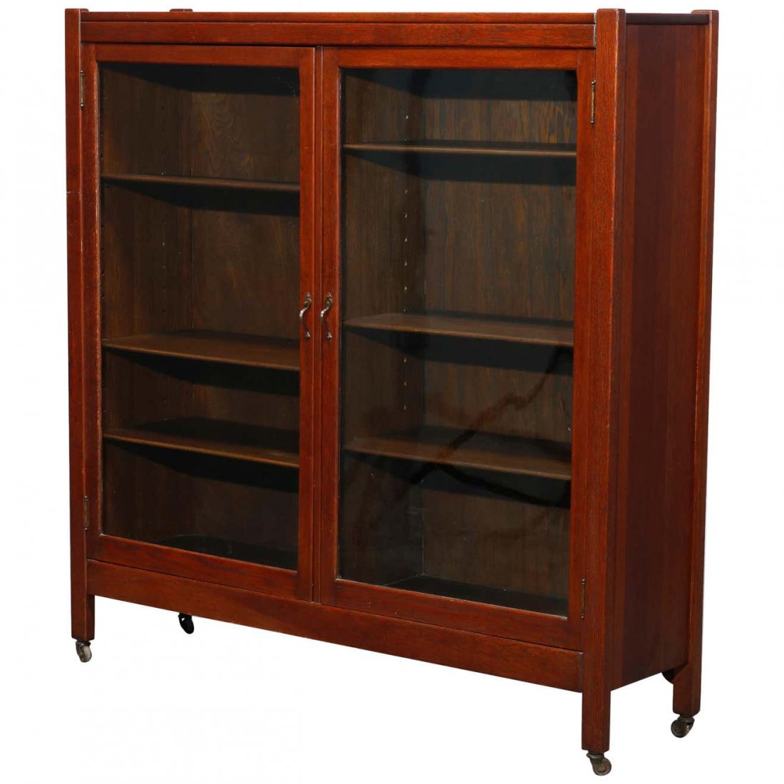 Arts & Crafts Oak Stickley School Double Door Bookcase (1 of 18)