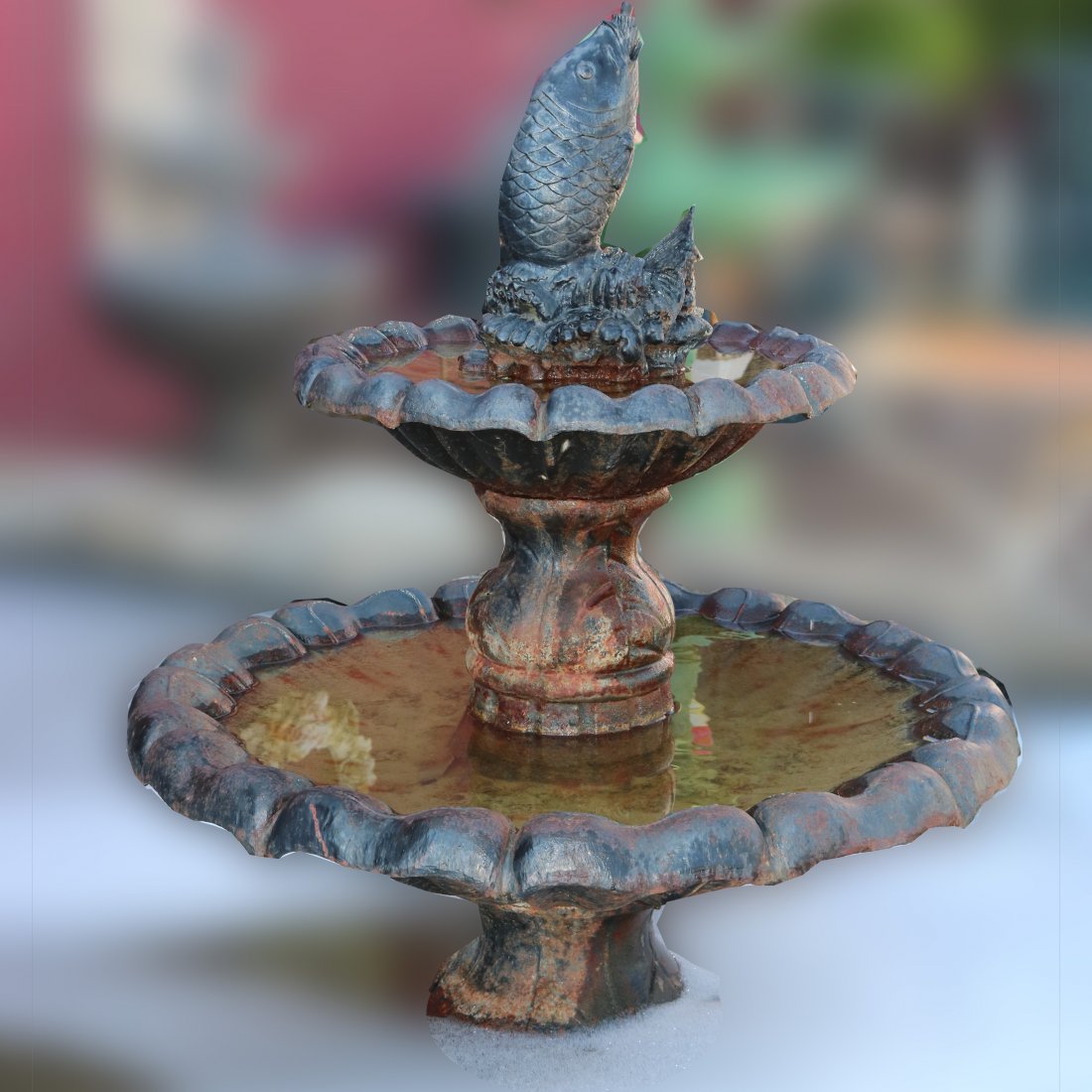 Cast Iron Figural Garden Fountain, 52"h (1 of 1)