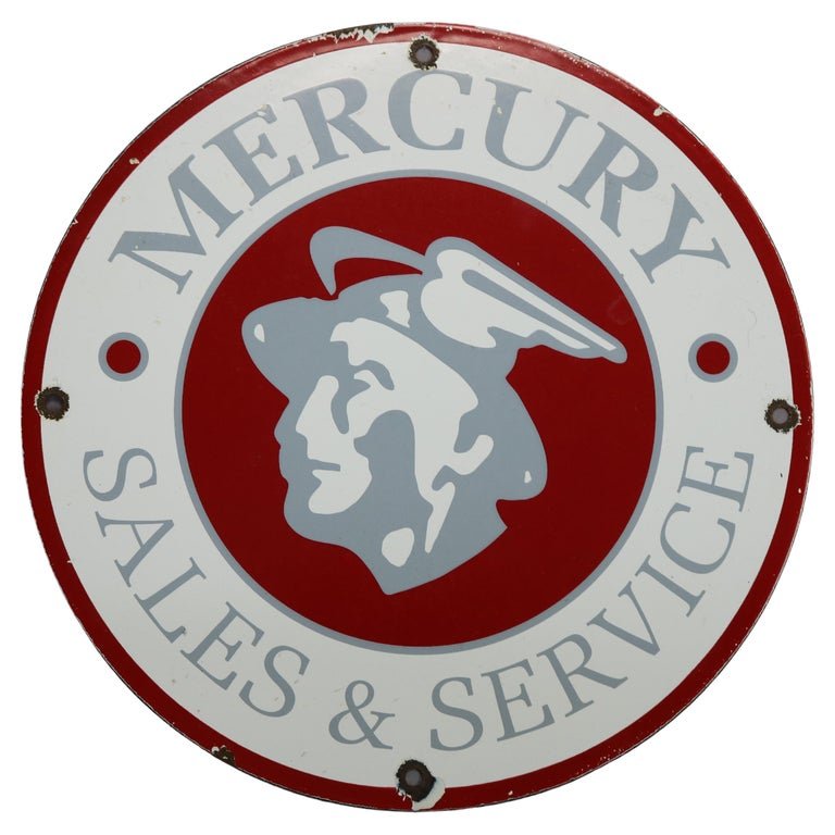 Vintage Porcelain Enamel Metal Mercury Sales & Service (1 of 6)
