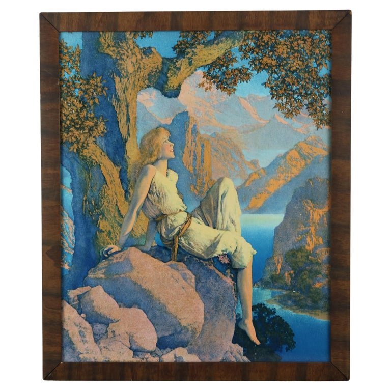 Art Deco Maxfield Parrish Edison Mazda Print 'Dawn' (1 of 12)