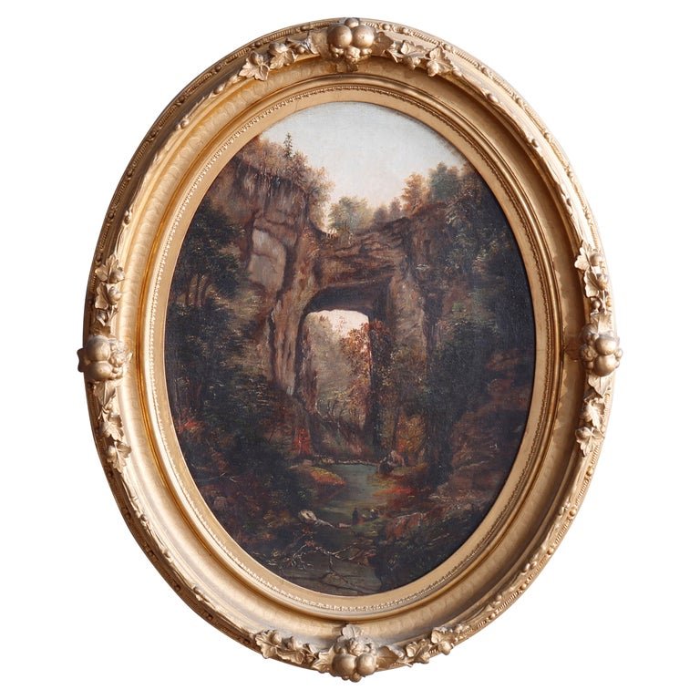 Antique Hudson River School Painting, Natural Bridge VA (1 of 11)