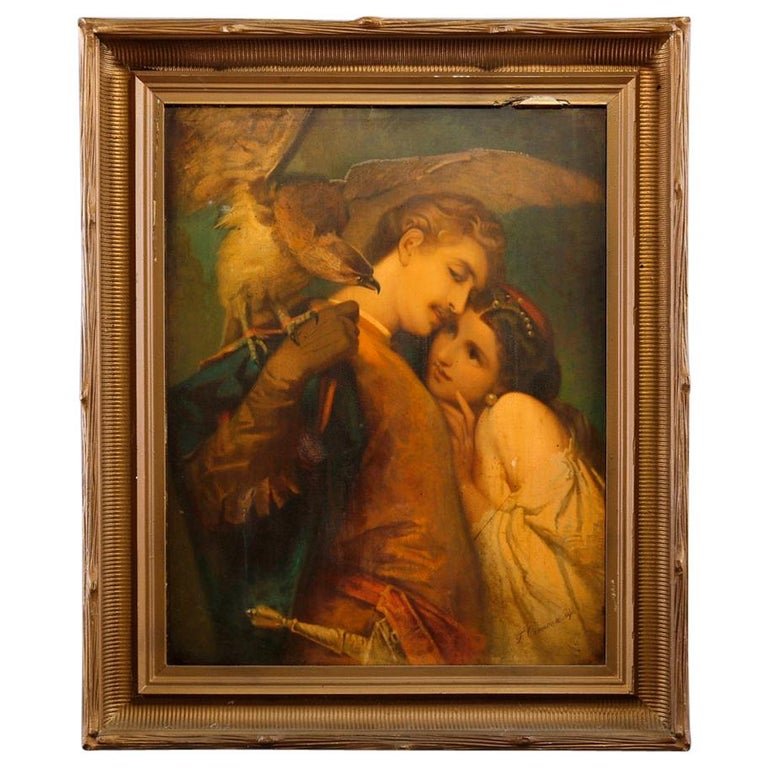 Italian Old Master Copy Chromolithograph "Falconer" (1 of 7)