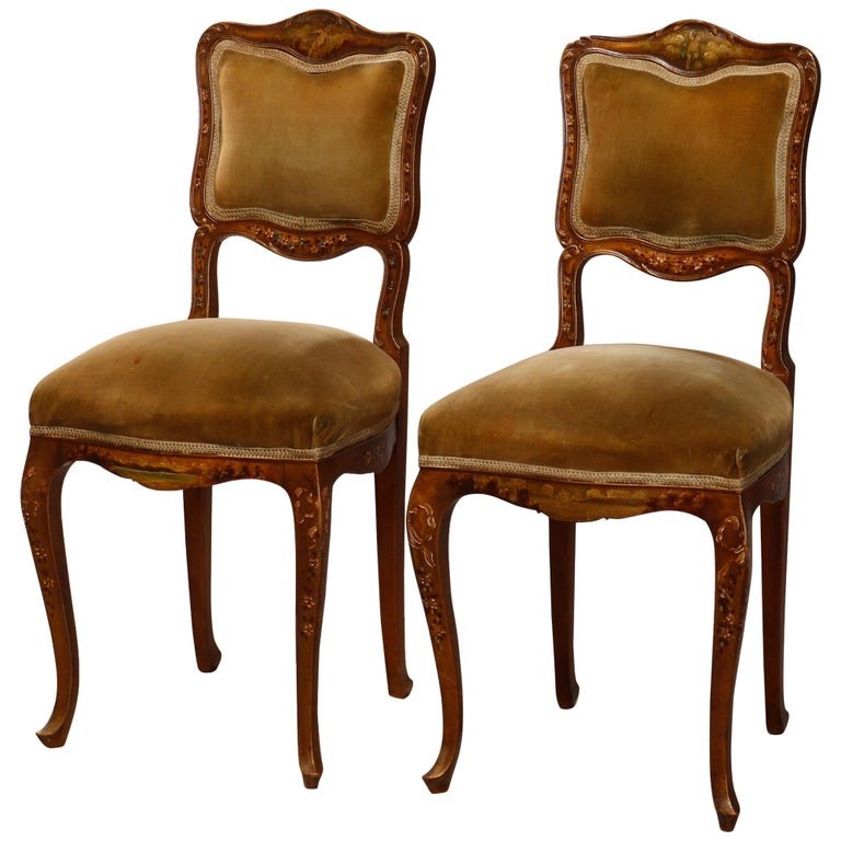 French Vernis Martin Style Hand Painted Boudoir Chairs (1 of 14)