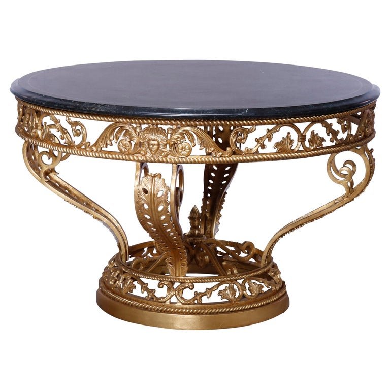 French Renaissance Revival Gilt Metal Pietra Dura Table (1 of 9)