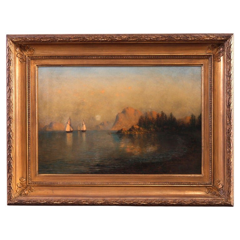 Antique Coastal Oil on Canvas Painting by J. Hammerstad (1 of 17)