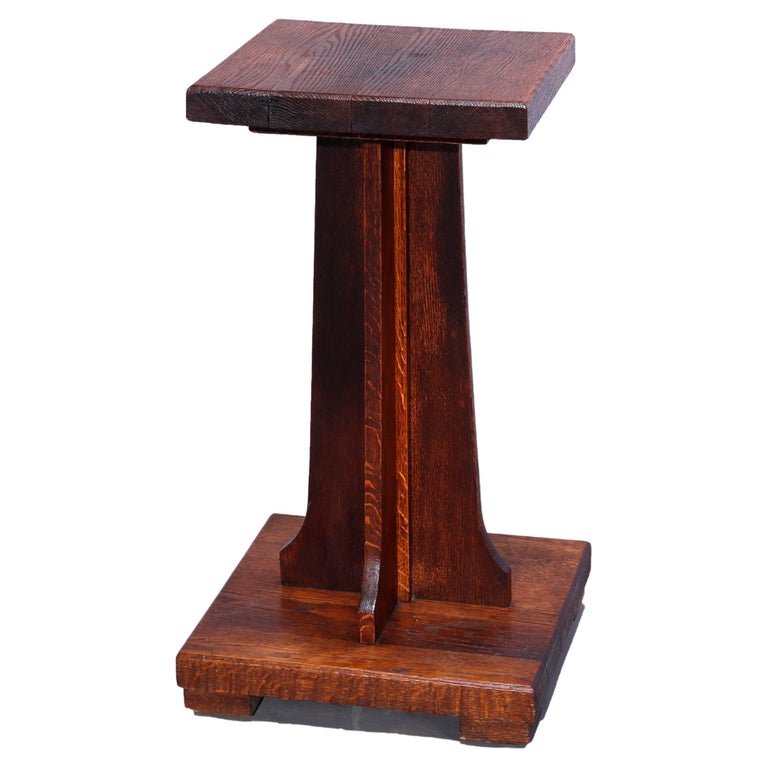 Antique Arts & Crafts Mission Oak Plant Stand c1910 (1 of 9)