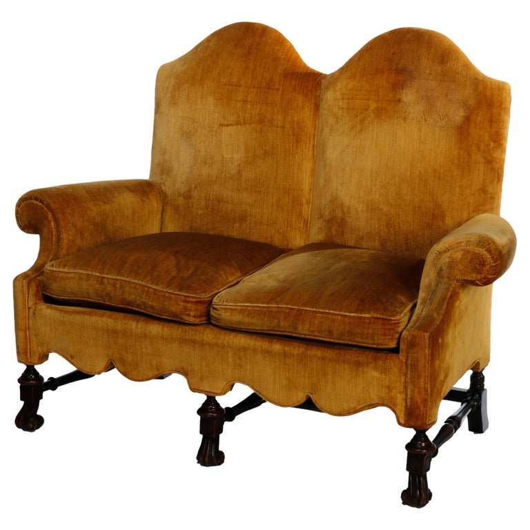 Antique English Georgian Style Camelback Settee (1 of 13)