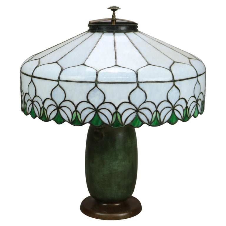 Antique Arts & Crafts Figural Charles Parker Table Lamp (1 of 18)