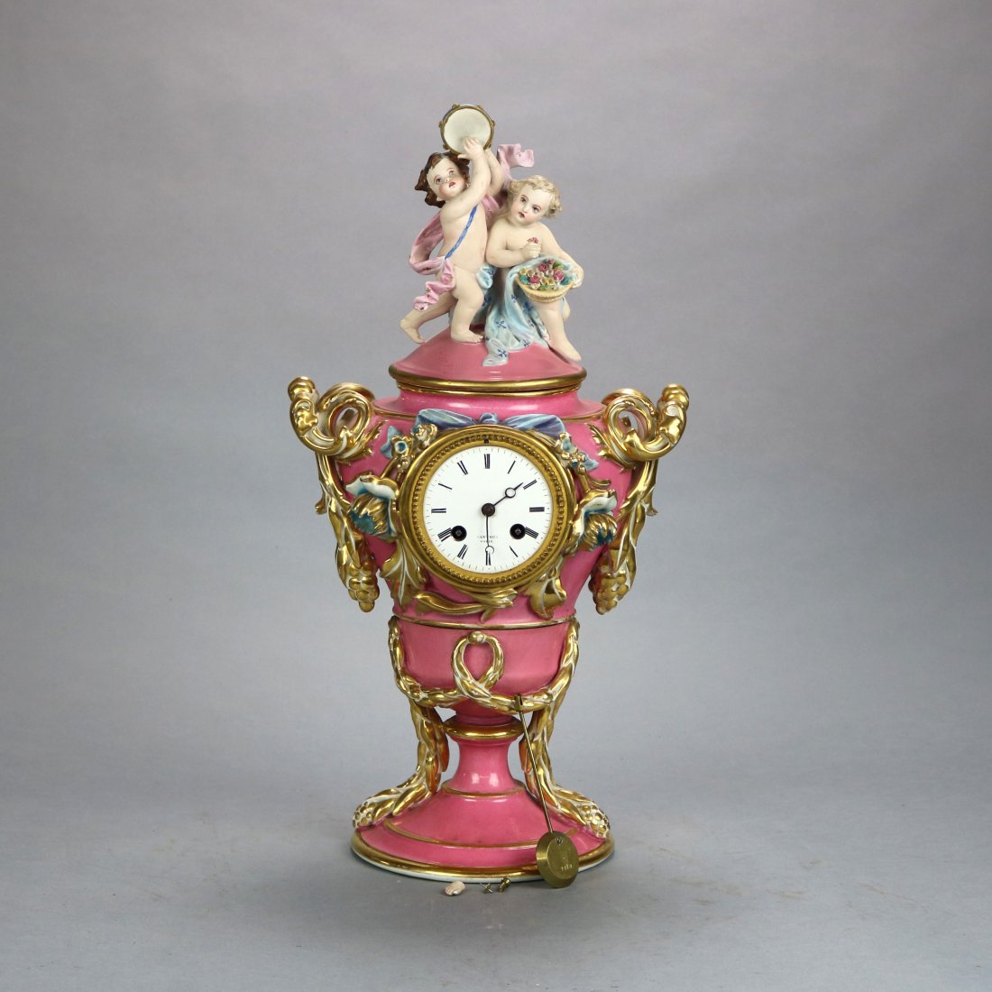 Antique French Old Paris Porcelain Figural Cherub Clock Circa 1880 (1 of 14)