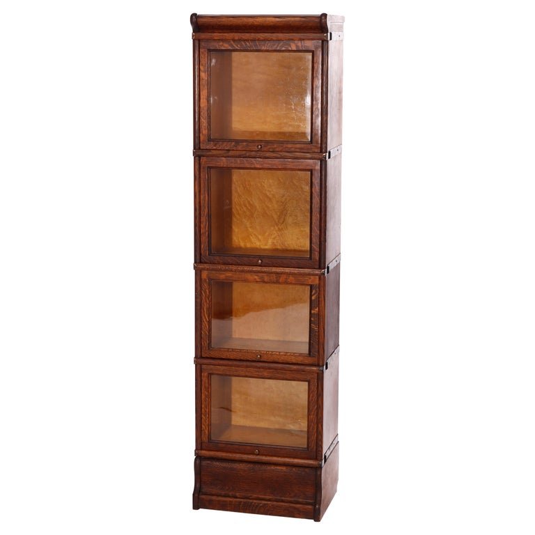 Arts & Crafts Macey Diminutive Oak Barrister Bookcase, c1910 (1 of 14)